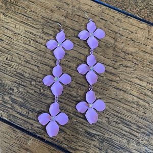 pink flower earrings